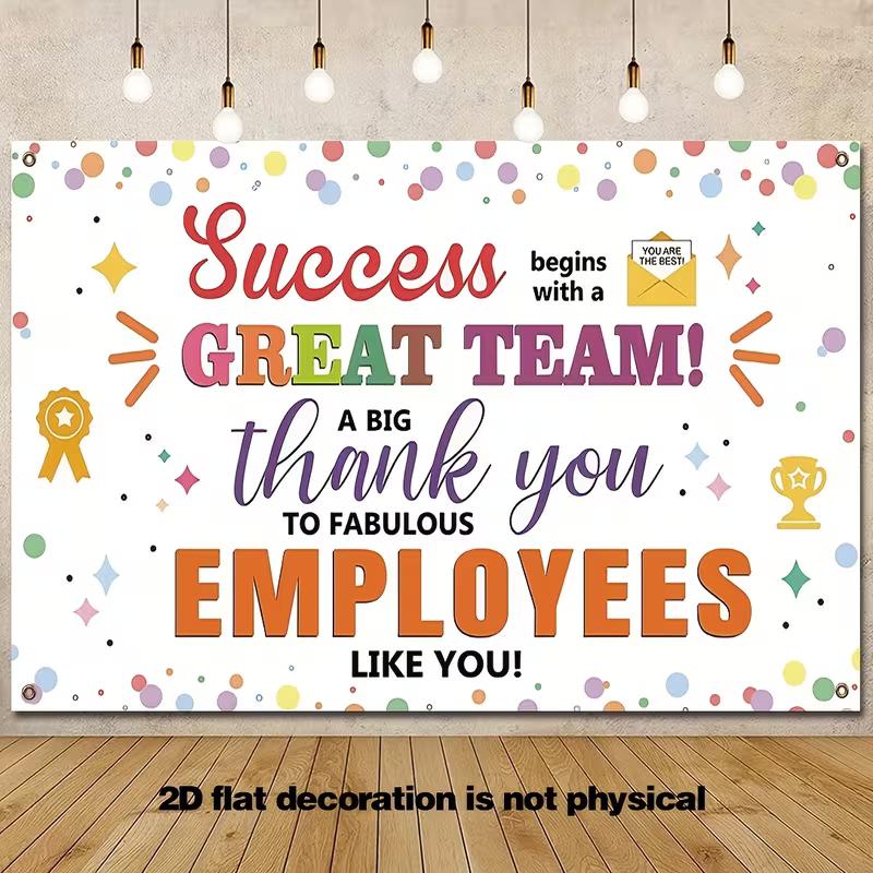 2D Thank You Fabulous Employees Team Appreciation Backdrop Photo Background