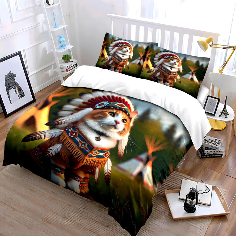 "Majestic feline warrior charm." Bedding sets Duvet covers Pillowcases(1* Duvet Cover 2* Pillowcases without duvet insert)