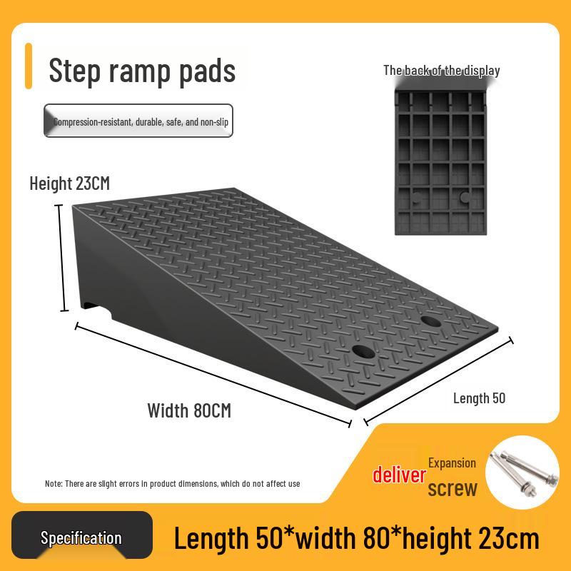 Rubber-Plastic Anti-Slip Speed Bump Curb Ramp Mat for Cars