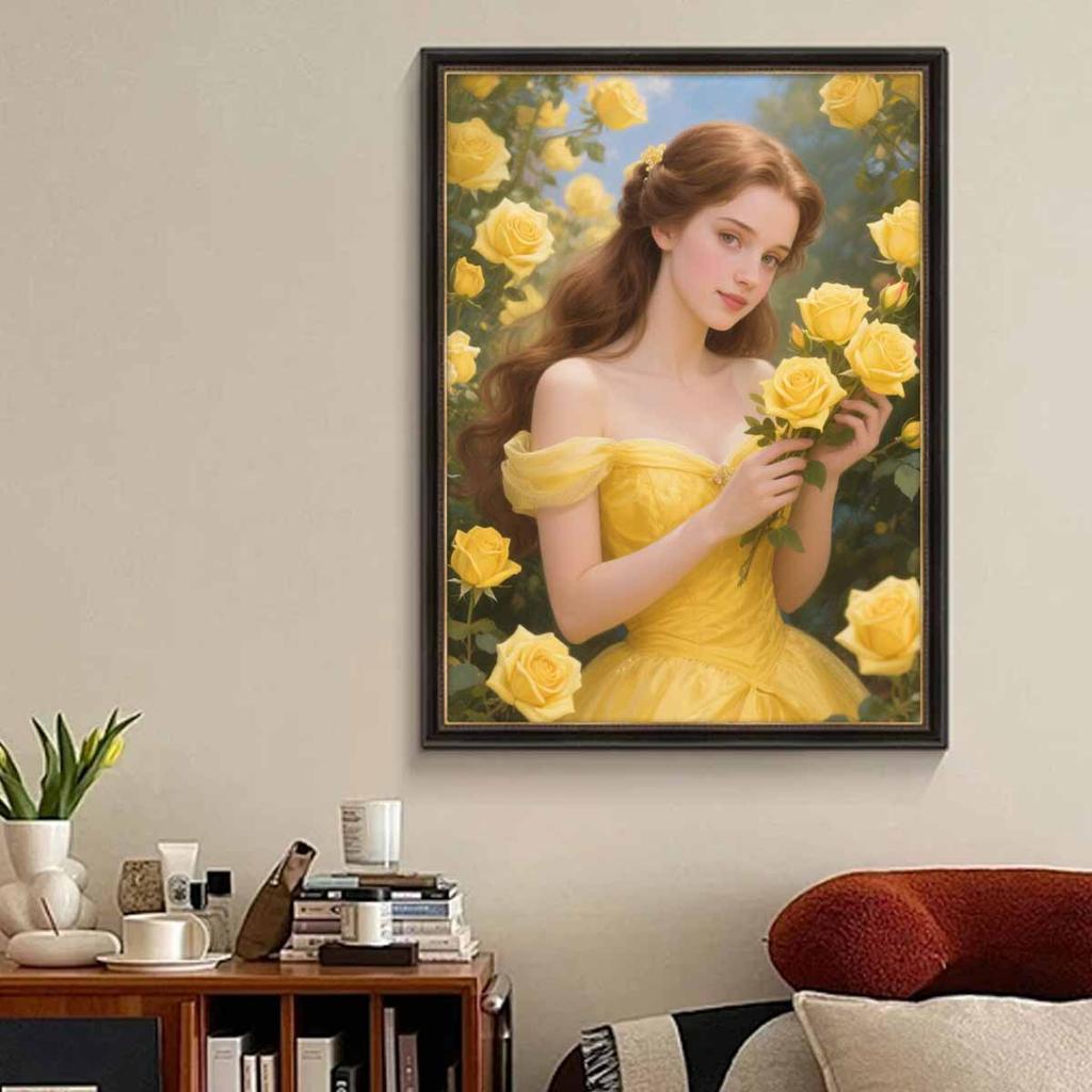 Алмазная мозаика Красочная алмазная живопись Цветы и принцессы Полная круглая вышивка Мультяшные креативные хобби Настенный декор