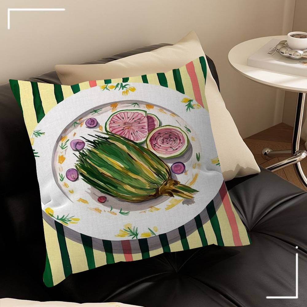A Plate Of Food Top View Food Stitch Lucky Dragon Pillow Cover Sofa Cushion Cover Home Room Decoration Children Gift