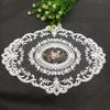 Embroidered Lace Placemat Retro French Crochet Doily Handmade Flower Embroidery Table Mat for Home Dinner Party Wedding Decor