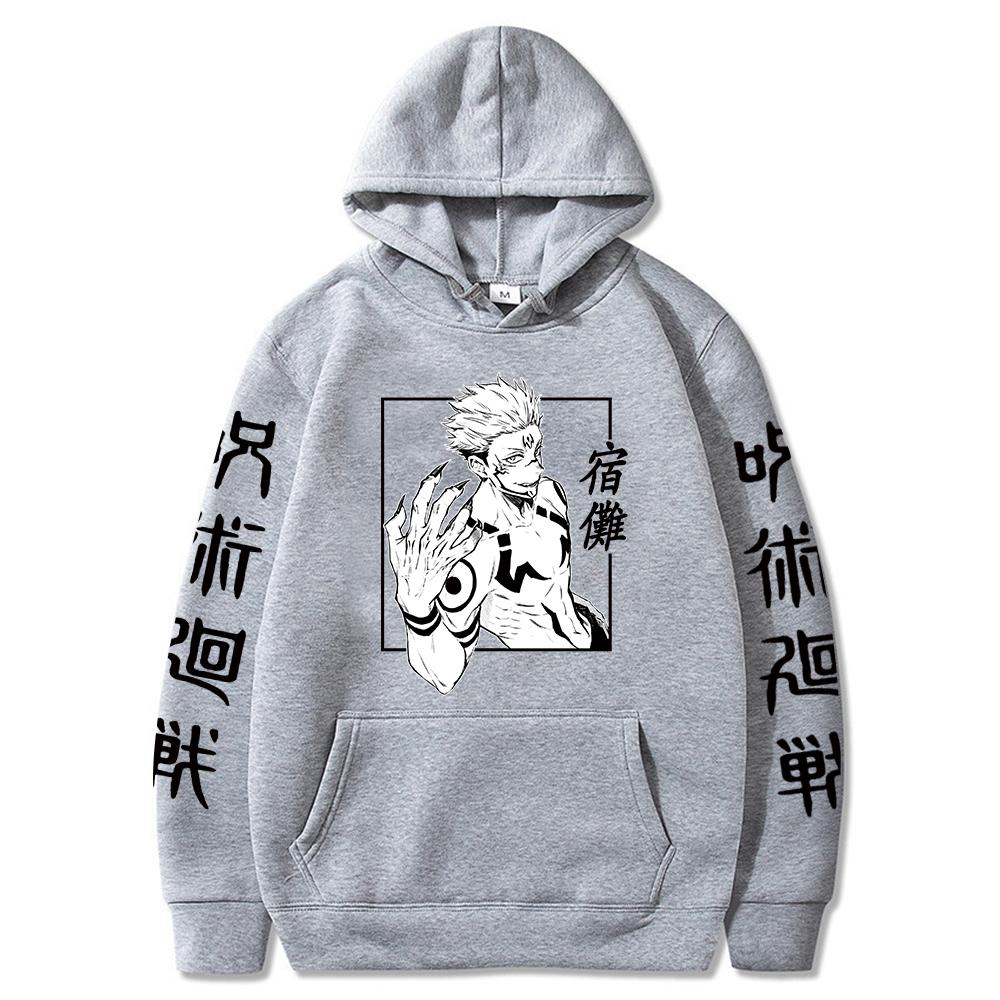 Jujutsu Kaisen Anime Sukuna Graphic Printed Hoodies Vintage Oversized Hooded Casual Long Sleeves Hoodie Men Women Clothes
