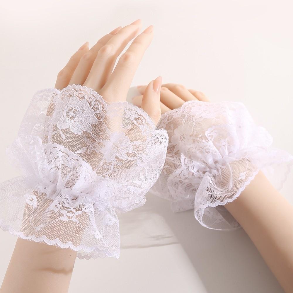 Comfortable Fake Sleeves Cuffs Lace Ruffled Wrist Lace Cuff Fashion Wrist Cuff  Wedding