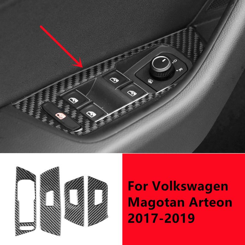 Наклейки для внутренней отделки автомобиля из углеродного волокна для Volkswagen VW Magotan Arteon 2017-накладка на центральную консоль автомобиля