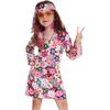 70s Hippie Print Dress for Girls Halloween Party