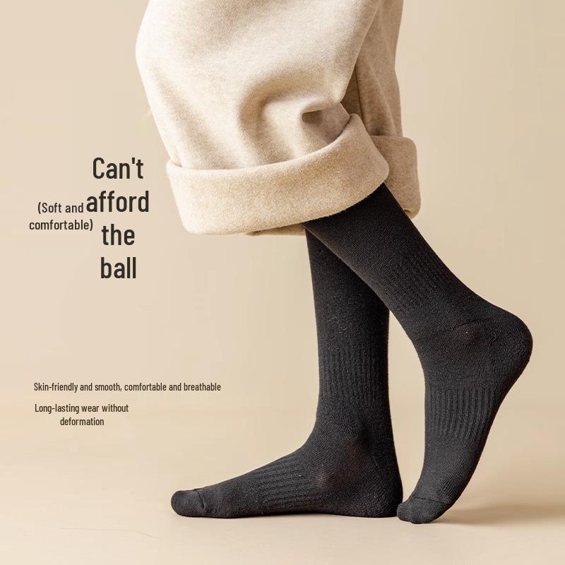 Женские бархатные утолщенные теплые носки выше колена с наколенниками для осени и зимы