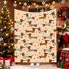 Cute Christmas Dachshund Dog Blanket Warm Cozy Sofa Throw Blanket Holiday Puppy Room Decor Bed Nap Bedspread Blanket New
