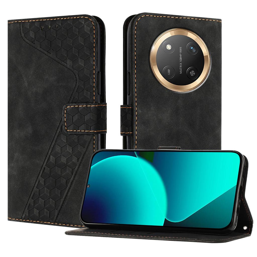 Кожаный чехол для Honor X9c 5G с 7-образным узором, кошелек-подставка, противоударный чехол для телефона