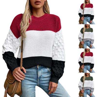 Женский повседневный модный вязаный свитер с длинными рукавами