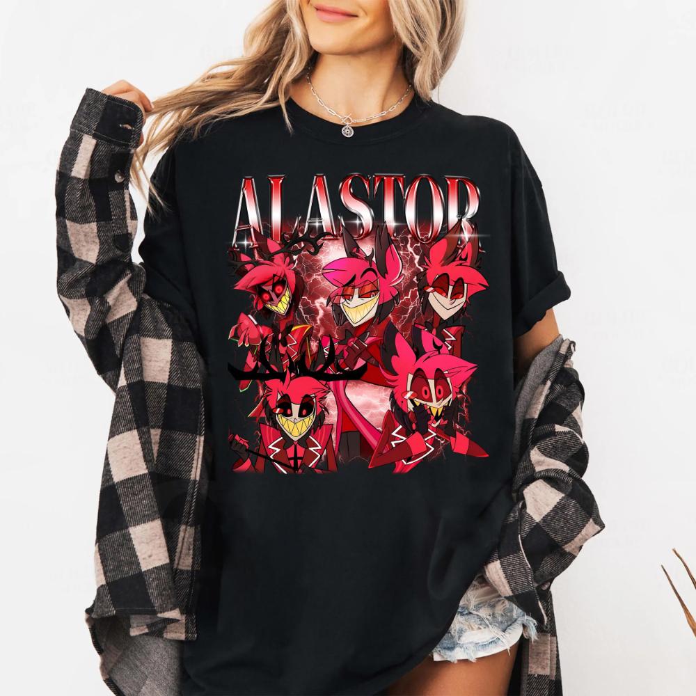 Alastor Hazbin Hotel Tshirt Gift for Unisex and Unisex Graphic Short Sleeve Unisex Unisex for Spring Summer