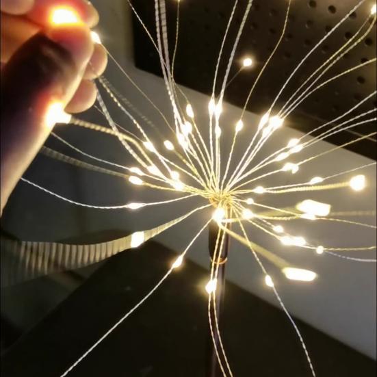LED Copper Wire Lights 80 LED Christmas Fairy Tree Light Battery/USB Powered Table Starburst Light for Desk Centerpiece