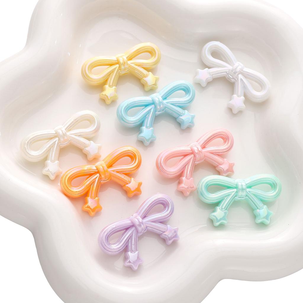 2/10 шт. акриловые бусины-бантики цвета AB, разбросанные бусины для самостоятельного изготовления браслетов, ожерелий и ювелирных изделий