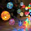 Solar Moroccan Ball String Lights Outdoor Garden Fairy Lights for Christmas Wedding Holiday Party Decorations