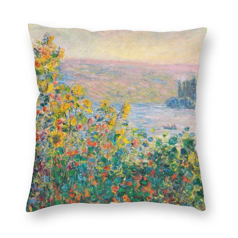Claude Monet Printing Square Throw Pillow Cover Home Decor Printed World Famous Landscape Painting Cushion Cover For Living Room