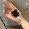Роскошный металлический ремешок с бриллиантами + чехол для Apple Watch 46 мм 44 мм 41 мм 42 мм для Iwatch 11 10 9 8 SE 6 38 мм 45 40 мм Ремешок из нержавеющей стали