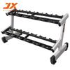 JX FITNESS Двухъярусная стойка для гантелей с набором гантелей 105 кг