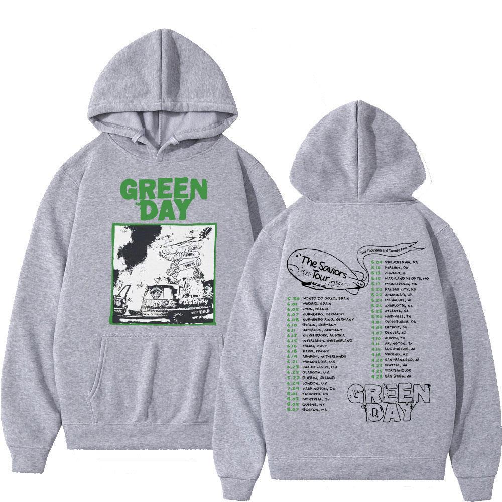Худи Green Day The Saviors Tour Уличный Рок Винтажная Толстовка с Капюшоном Мужская Женская Мода Повседневные Пуловеры Оверсайз