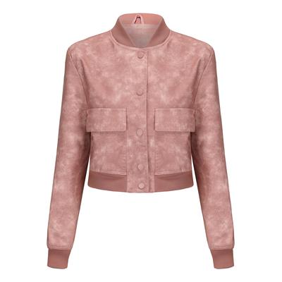 Европейский и американский свободный кардиган куртка повседневная куртка ребристая усадочная кожаная куртка женская одежда