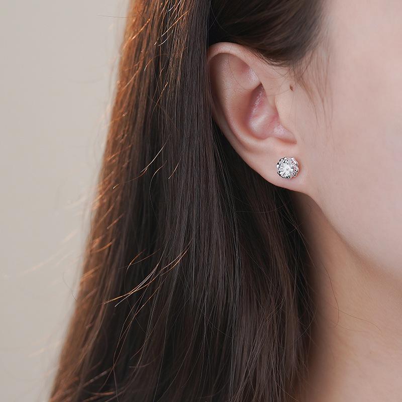 Серьги-винты с цветком. Новые корейские милые и нежные литературные серьги.