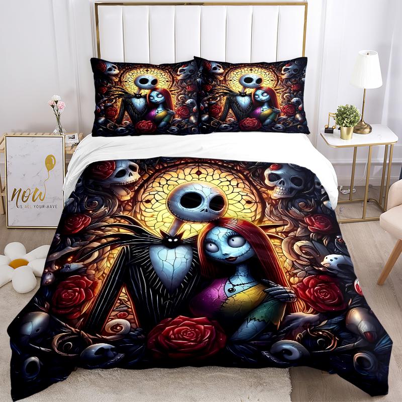 3Pcs Nightmare Before Christmas Bedding Sets For All Sizes New 3D Printed Bed Cover Comforter Duvet Cover Pillowcase Bedroom Decoration