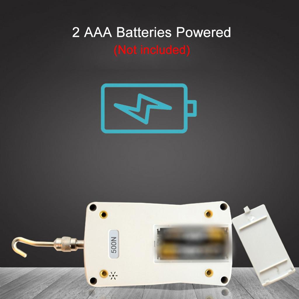 Digital Force Gauge Push Pull Meter 500N Portable Handheld with Unit Switching Backlit Screen Auto Shutdown Gray Green