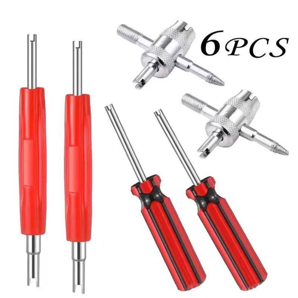 6 шт. Многофункциональный инструмент для снятия сердечника клапана Инструмент для ремонта шин Для автомобилей Грузовиков Мотоциклов Велосипедов