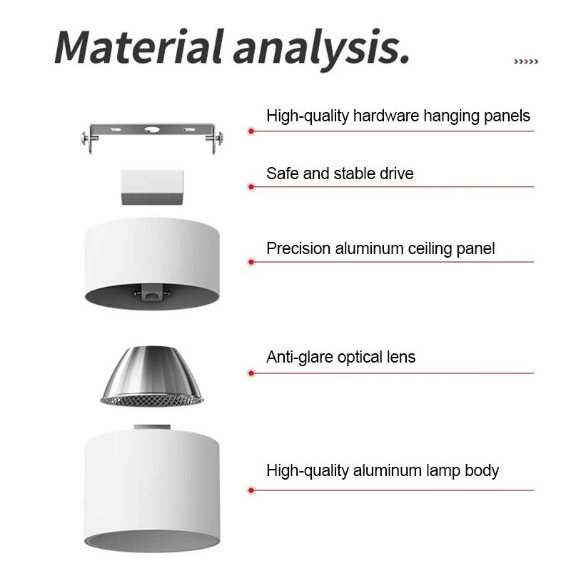 Современный светодиодный потолочный светильник 220 В переменного тока, накладной, точечный светильник для дома, спальни, гостиной, магазина, офиса, лампы с 3-цветным освещением