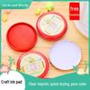 Red Quick-Drying Ink Pad Round Metal Box for Office Stamps