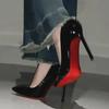 2024 Women's Black Patent Leather Stilettos: Sexy Spring and Autumn Red Bottom High Heels, Perfect for Weddings