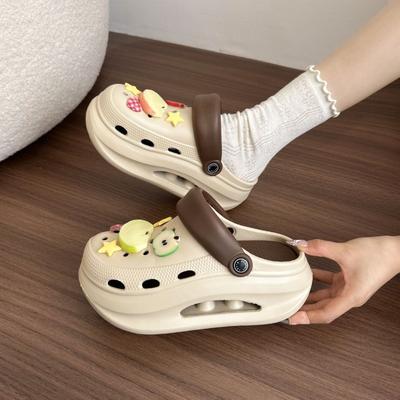 Обувь с отверстиями для увеличения роста, толстоподошвенные нескользящие крутые тапочки, женские летние модные, с закрытым носком, женская уличная обувь, крутые тапочки