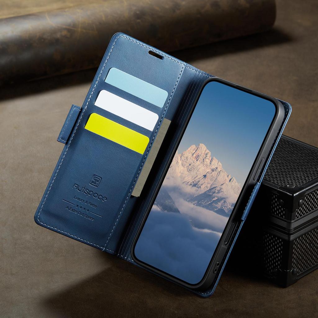 Роскошный Ретро Чехол-кошелек для телефона из коровьей кожи с подставкой-книжкой для iPhone 17 16 15 Pro Max Samsung S25 S24 Ultra Redmi Note 14 13 с магнитным слотом для карт и откидной крышкой