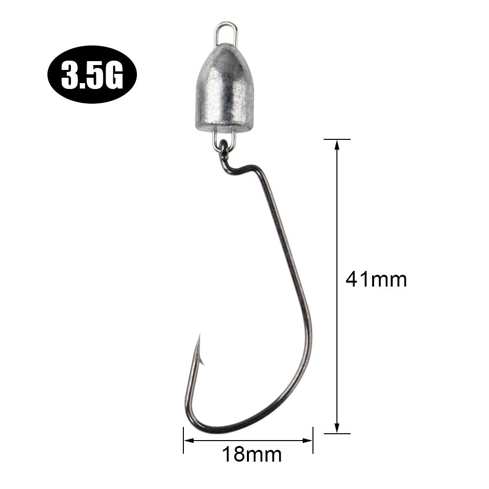 Spinpoler Bass Swing Jig Head Crappie Lure Ned Texas Rigs Fishing Gear 3.5g/5g/7g/10g Bullet Offset Weedless Worm Jigheads Pesca