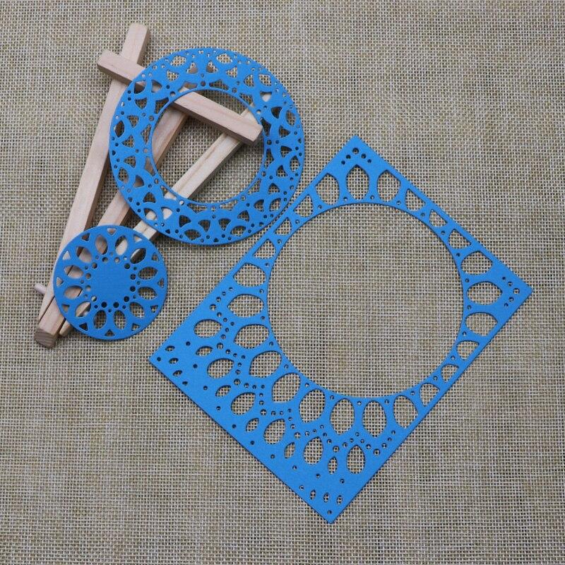 Rectangle Frame Circle Metal Silvery Stencil Embossing Cutting Dies For Diy Scrapbooking Paper Album Cards Making