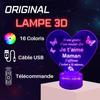 Lampe de Chevet 3D LED Cadeau Mere Maman Amour, Veilleuse changement de Couleurs, Lampe tactile Noël Anniversaire fete