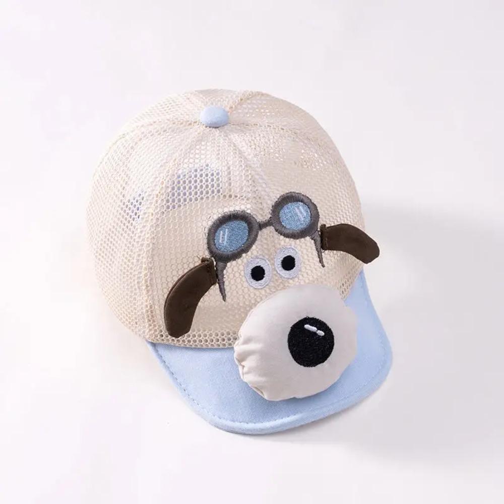 Summer Kids Mesh Baseball Caps Baby Lovely Cartoon Dog Hats Boys Outdoor Sunshade Headwear Accessories 1-3Y