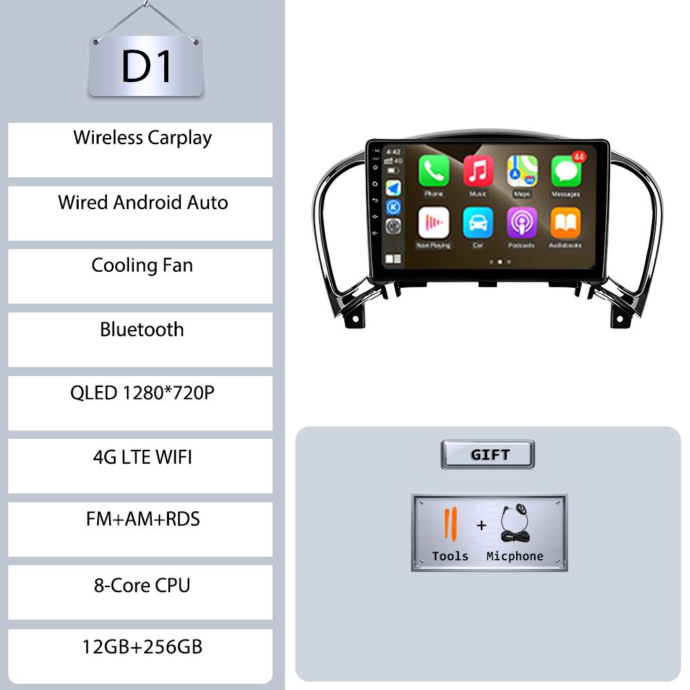 Lecteur multimédia Android 16 9 pouces pour Nissan Juke 2010-2014, CarPlay sans fil, GPS, BT, WiFi, DSP, écran tactile IPS HD, autoradio stéréo