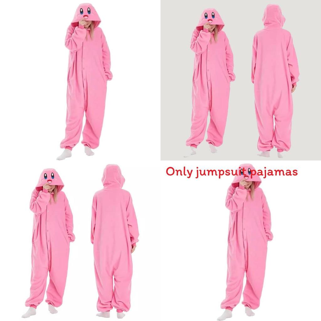 Kirby Themed Sleepwear Jumpsuit Made Of Polyester For Halloween And Casual Use