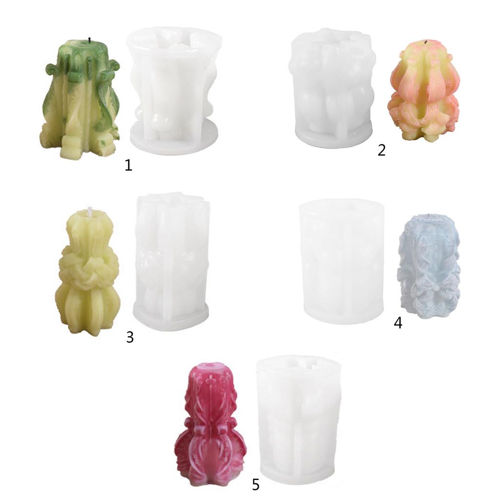 3D Flower Candle Silicone Mold Non-stick Easy To De-mold for DIY Candle Soap Plaster Ornament Cake Fondant Chocolate