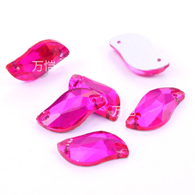 Розово-красный B Стекло Пришивной Страз, Плоское Дно Капля Воды Спутник Специальной Формы Плоская Пряжка Сделай Сам Аксессуары для Одежды Страз Наклейка Страз