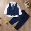 Toddler Kid Boy Tops Shirt Waistcoat Tie Pants Formal Suit Outfit Clothes Set
