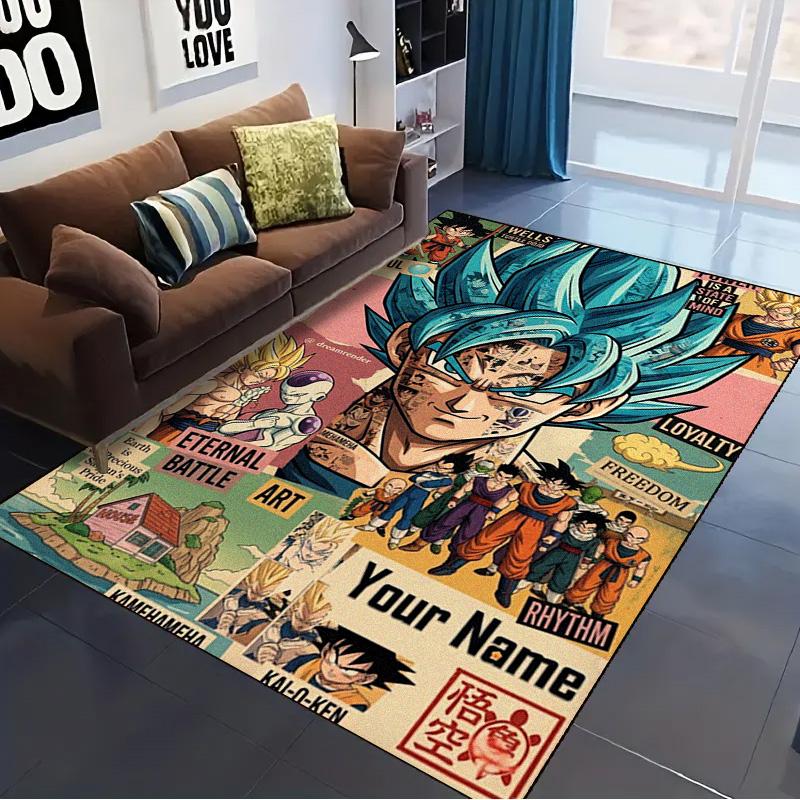 Name Custom Anime Dragonball Carpet Rug for Living Room Bedroom Home Sofa Decoration,Kids play Non-slip Floor Mat