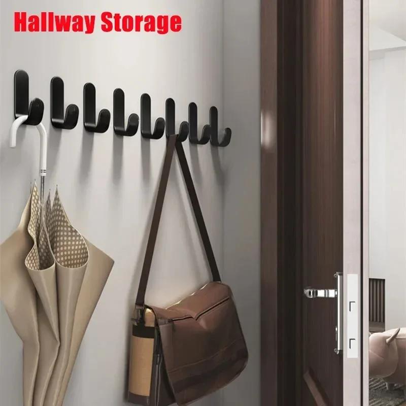 5Pcs Multi-purpose Wall Organizer Hook Behind-door Key Cloth Hanger Hook Bathroom Robe Towel Holder Rack Kitchen Hardware