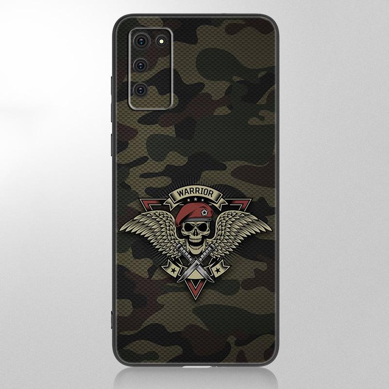 Камуфляжный камуфляжный армейский чехол для Samsung Galaxy A12 A02S A22 A32 A52 A72 A71 A51 A41 A31 A21 A11 A50 A70 A10S A20S, черный мягкий чехол