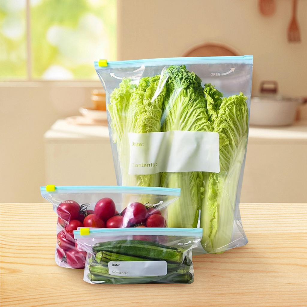 Sealed Fresh-keeping Bag, Food Grade Zippered Refrigerator Freezer Storage Bag