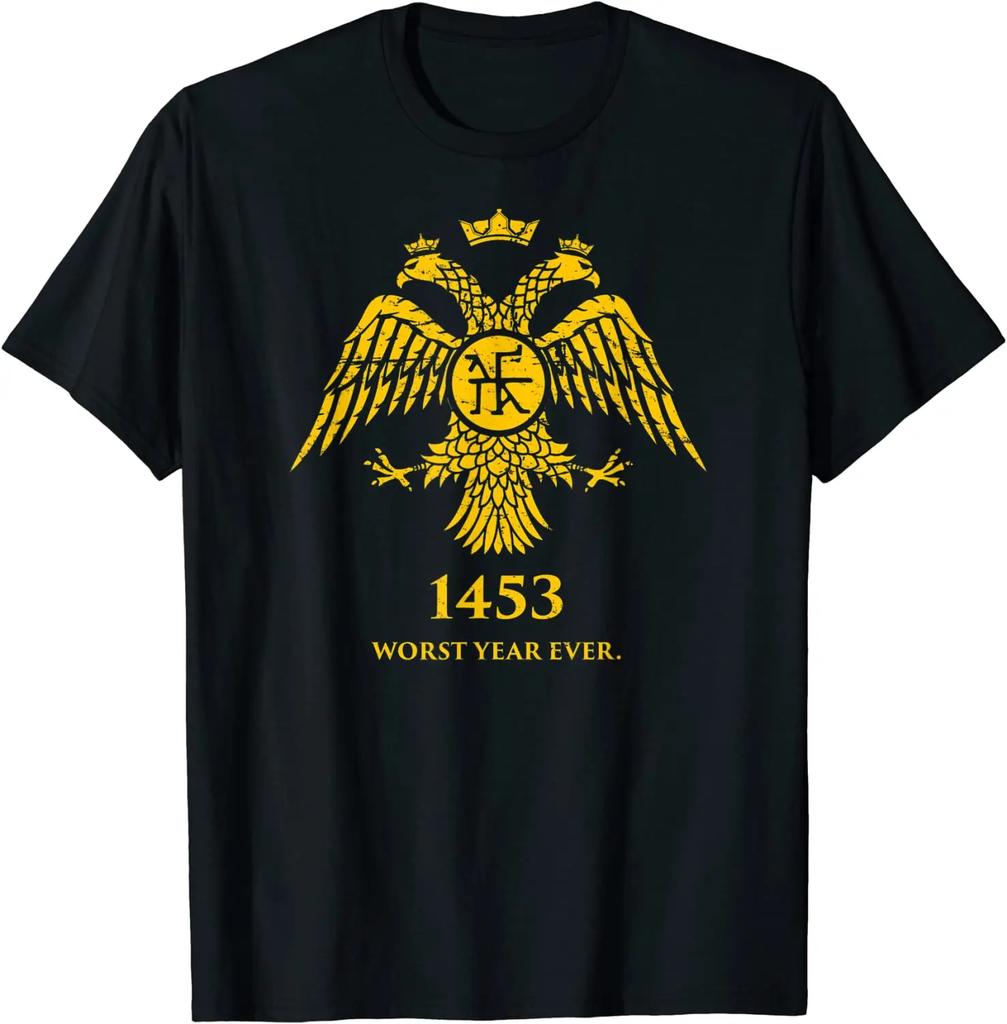 1453 - Funny Fall of Constantinople Byzantine T-Shirt Short Sleeve Casual 100% Cotton O-Neck Summer Shirt