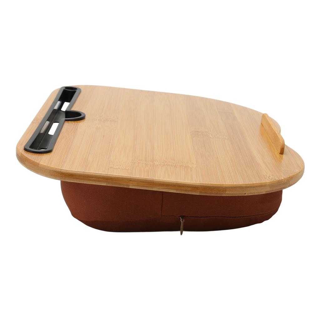 Стол для ноутбука из бамбукового дерева, вмещает до 15,6 дюймов, портативный столик для ноутбука с подушкой для