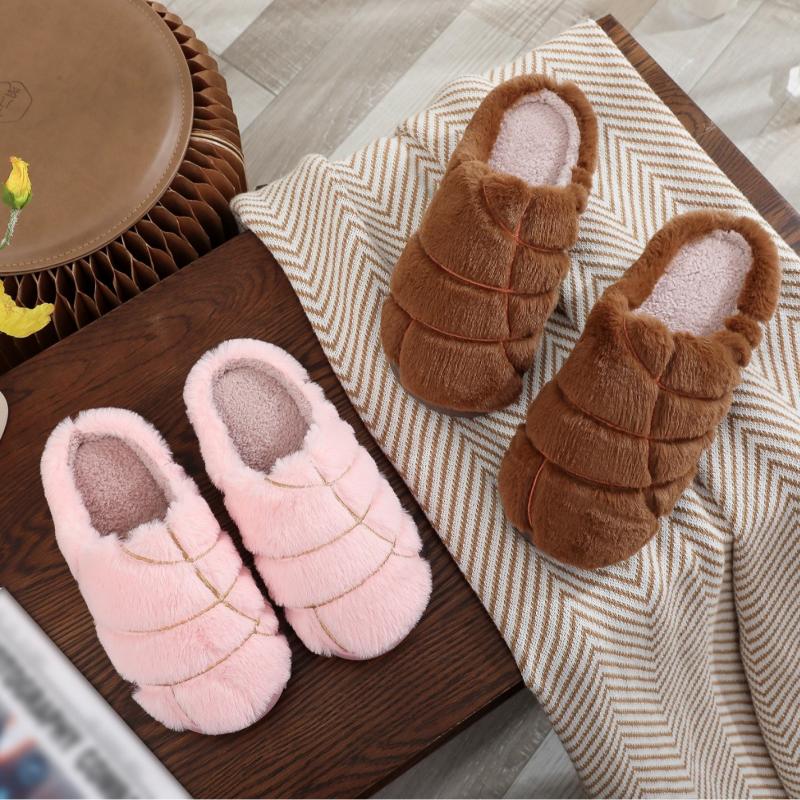 Fashion Fluffy Women's Slippers Home Winter Casual Luxury Designer Woman Shoes Flat Plush Warm Indoor Elegant Fuzzy Fur Slides Fashion