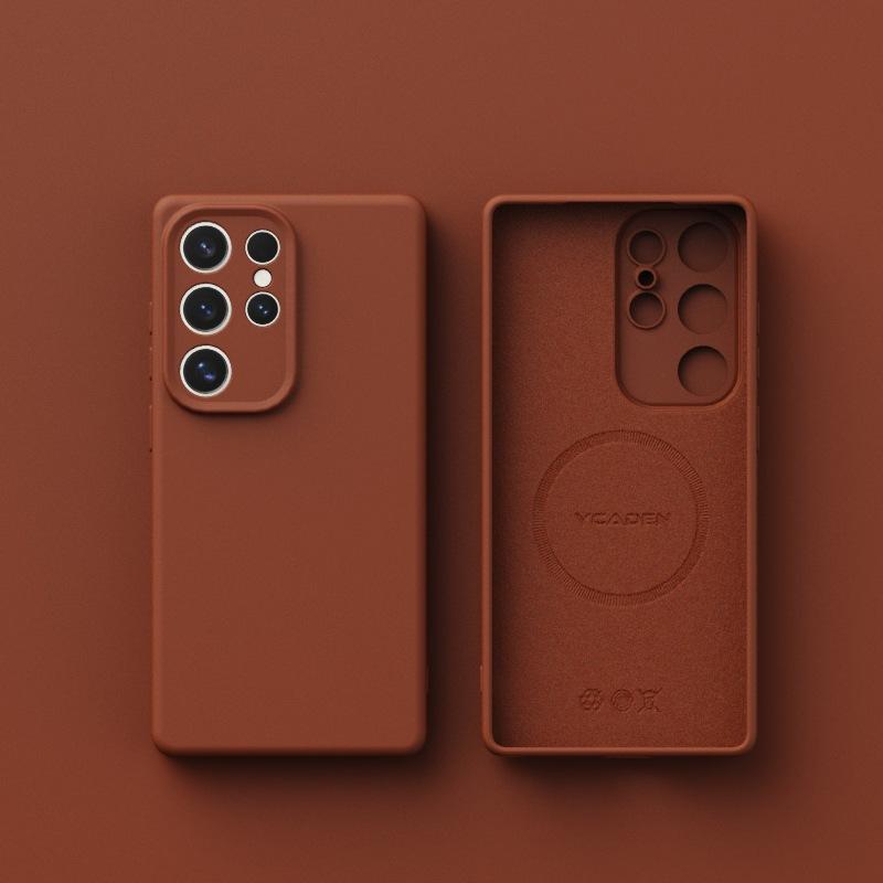 Новый Samsung S25ulta Жидкий силикон Подходит для S24 Мягкий чехол Магнитный S23u Полностью закрывающий Противоударный Чехол для мобильного телефона Простой