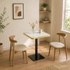 Square Dining Table, UV Panel, Marble Look, Metal Frame, Modern